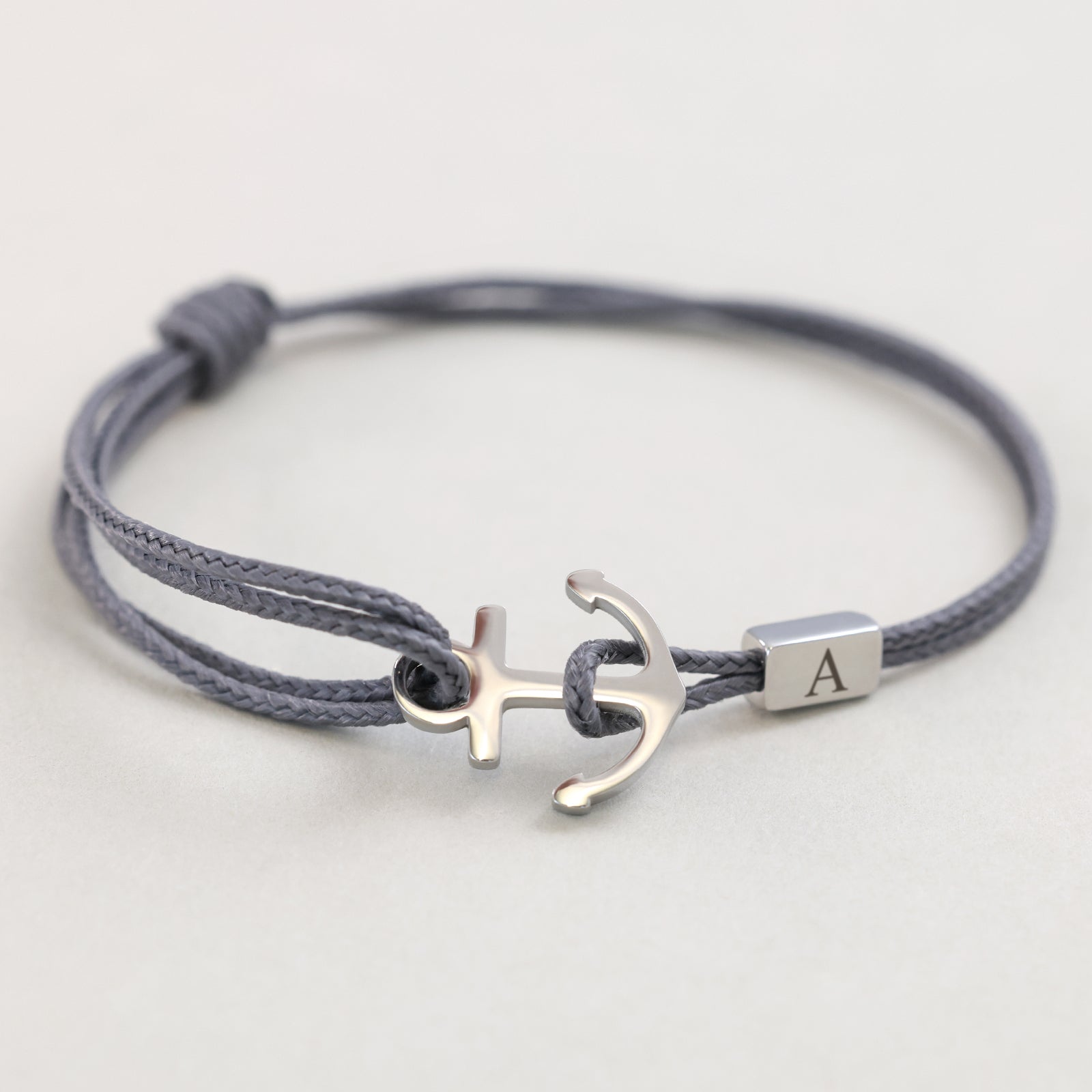 Men's bracelet - Personalized sailing rope bracelet - Surfer bracelet - 4 sides engraving - Bracelet with engraving - Stainless steel gold silver - A199 gs