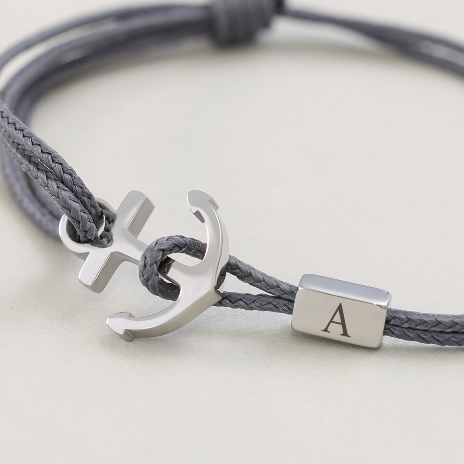 Men's bracelet - Personalized sailing rope bracelet - Surfer bracelet - 4 sides engraving - Bracelet with engraving - Stainless steel gold silver - A199 gs