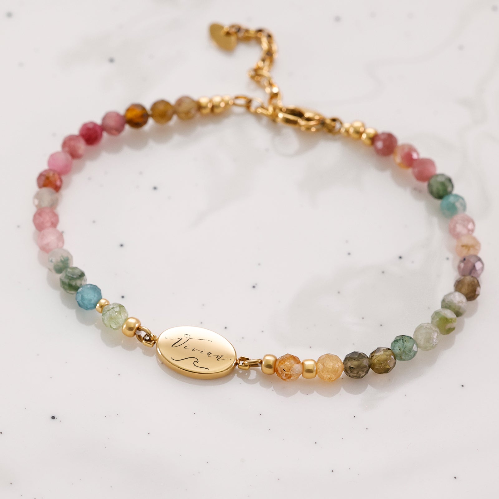 Personalized rose quartz bracelet - stainless steel bracelet with personalized engraving - wedding bracelet - keepsake gift for girlfriend - AS018