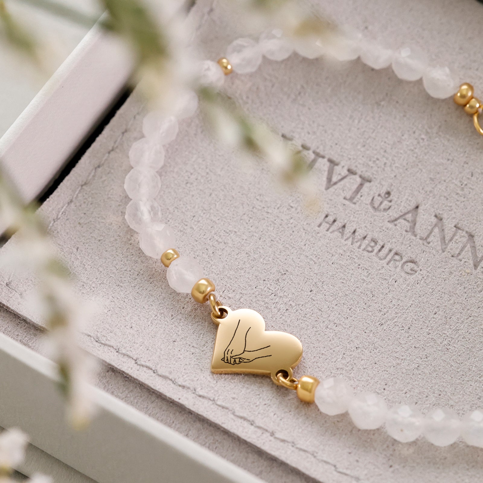 Herz-Armband mit Mondstein