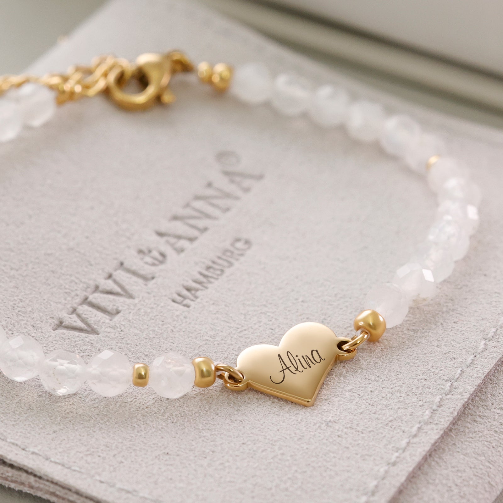 Herz-Armband mit Mondstein