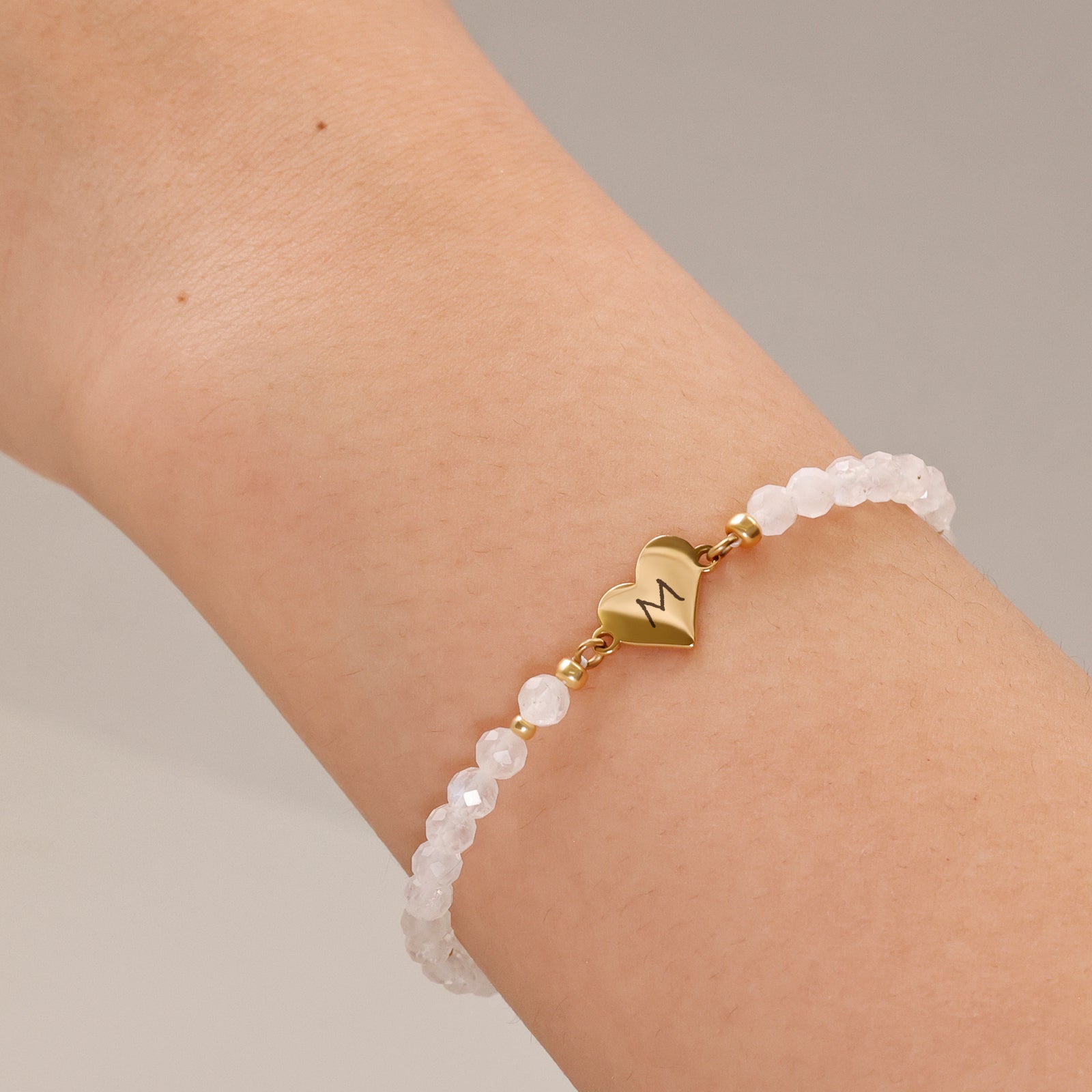 Herz-Armband mit Mondstein