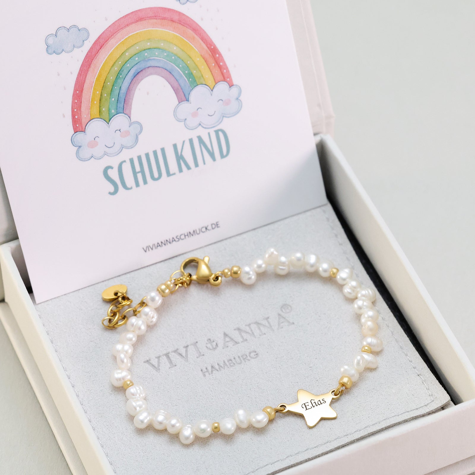 Personalized protective bracelet with guardian angel &amp; freshwater pearls