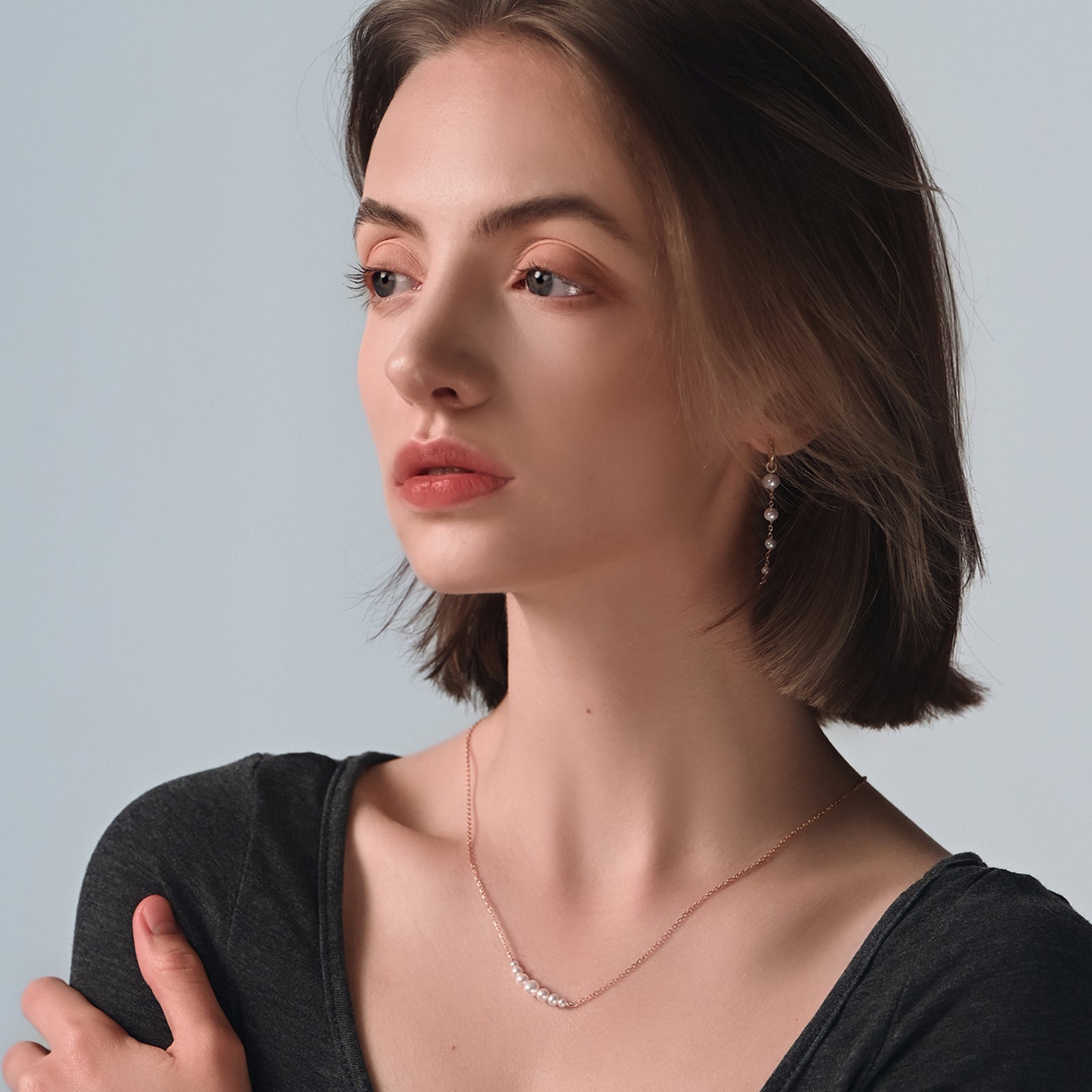 Personalized Hammered Disc with Freshwater Pearl Necklace - 925 Sterling Silver