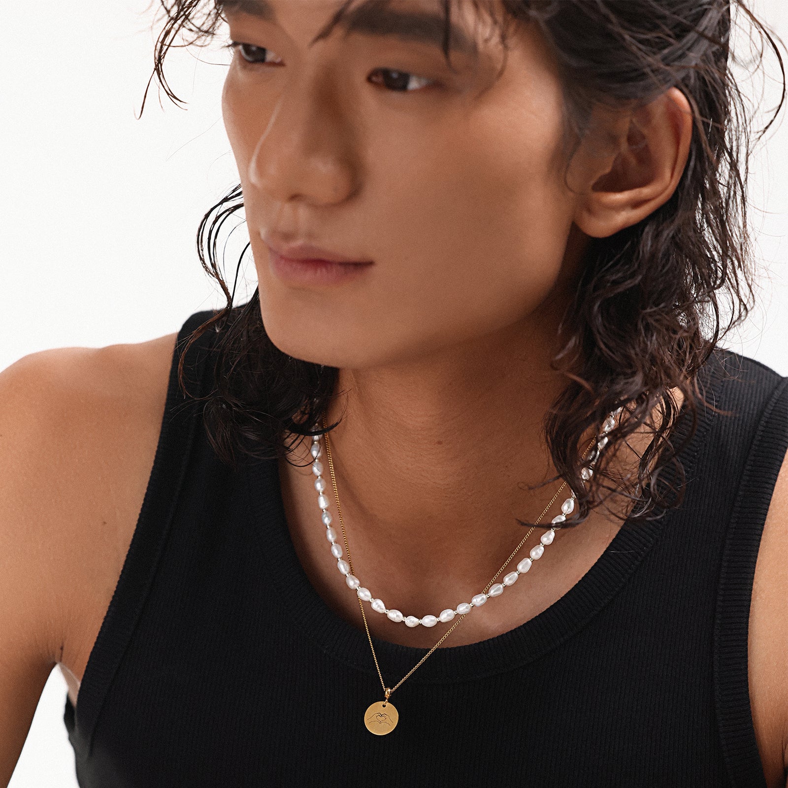 Unisex Süßwasserperlen Kette - 925 Sterling Silber Herren Halskette VIVIANNASCHMUCK