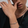 Herren Cuban Armband mit gravierbarer Perle – Edelstahl Herren Armband VIVIANNASCHMUCK