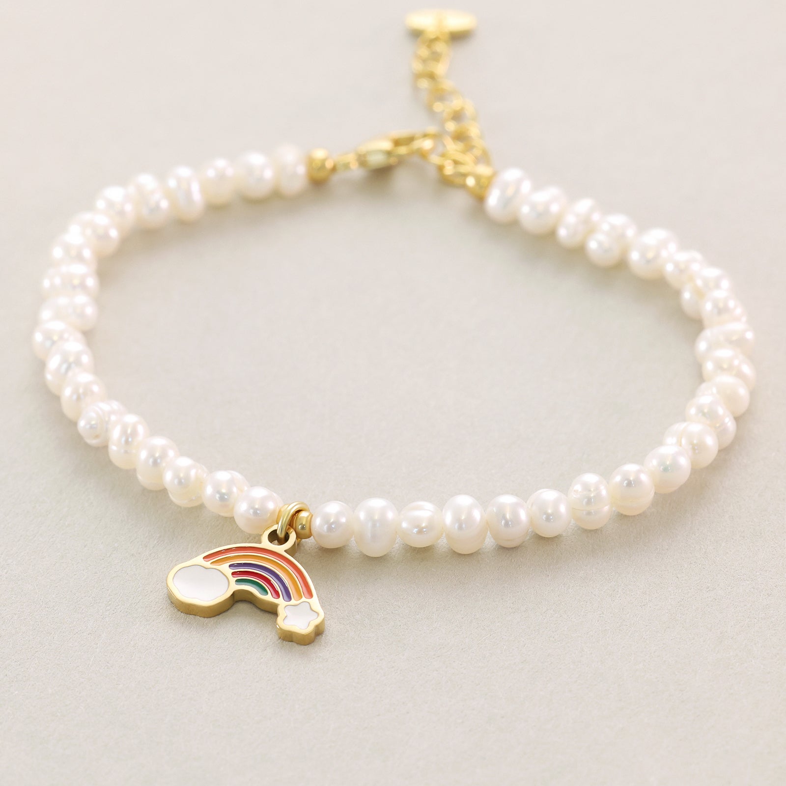 Freshwater pearl bracelet with customizable pendant - 925 sterling silver