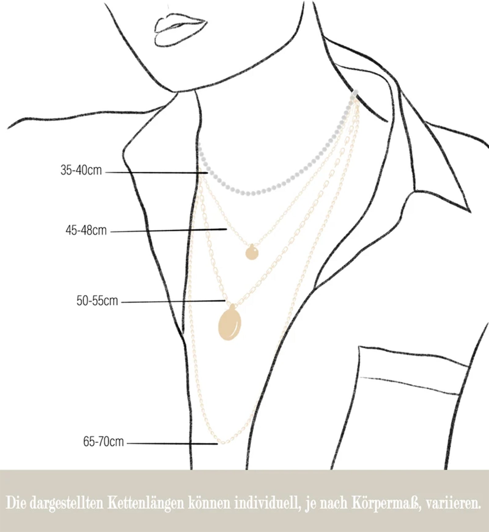 Personalisierte Halskette – Wasserdichte Kette - VIVIANNASCHMUCK