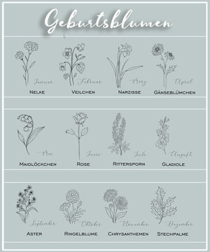 Personalisiertes Armband - Geburtsblumen Armband -  Edelstahl - Silber, Gold oder Rosé Gold - a177