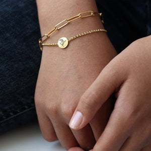 Personalisiertes Armband - Geburtsblumen Armband -  Edelstahl - Silber, Gold oder Rosé Gold - a177