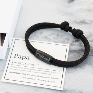 Papa Armband - Personalisiertes Segeltau Armband - Wunschgravur - Surferarmband - Vatertagsgeschenk - Armband mit Gravur - Edelstahl LW018