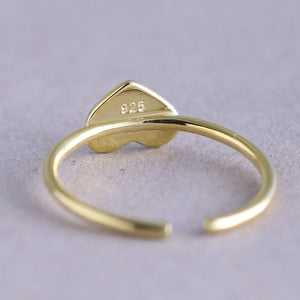 925er Offener Initial Ring - 925 Herz Silber Ring - personalisierter Herz Ring - Namensring - Initial Ring - verstellbarer Ring - GR001