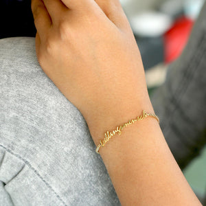 Lieblingsmensch Armkette -verstellbar- Handschrift Armband - gold - rosegold - silber a165