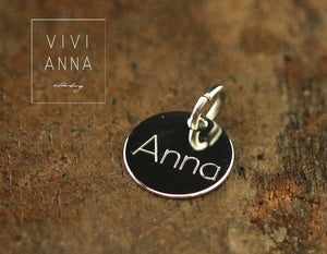 Personalisierte Plättchen Anhänger , Silber Gold Roségold Bronze , 10mm oder 8mm mit Gravur - P003